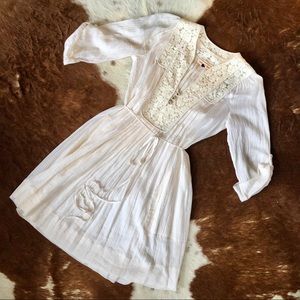 Rebecca Taylor white gauze peasant dress size 0